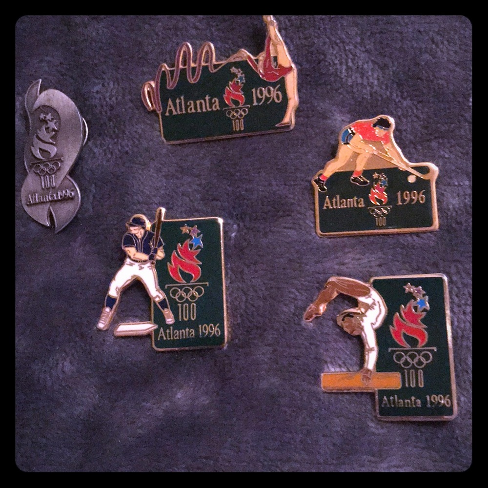 Collectible 1996 Olympic pins.
